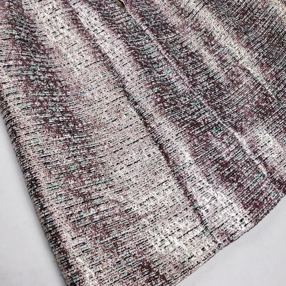 Tahari Arthur Levine Rose Gold Teal Shimmer Dress Sz 6 - Picture 12 of 16